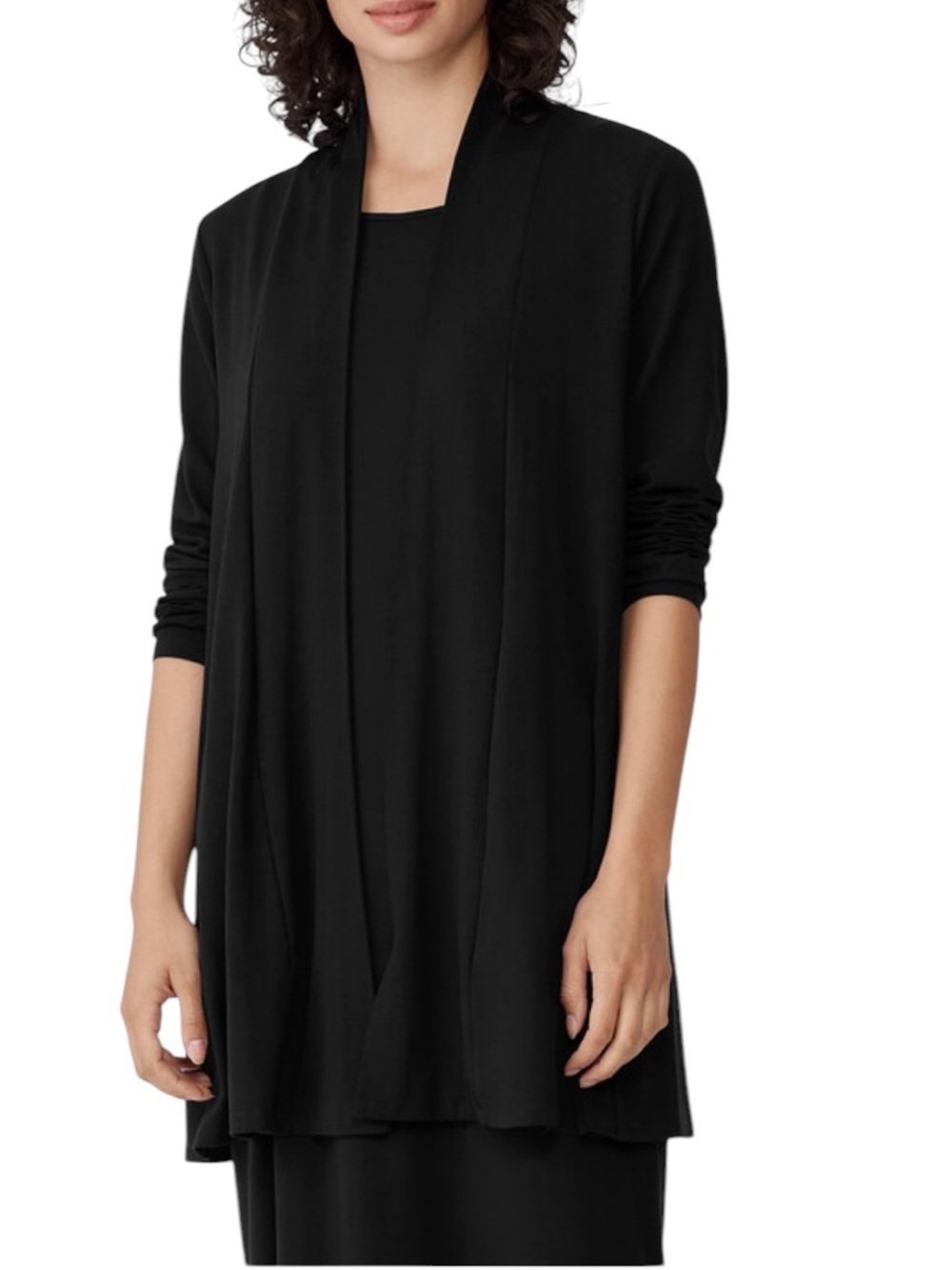 Eileen Fisher Stretch Jersey Knit Long Cardigan size L excellent condition